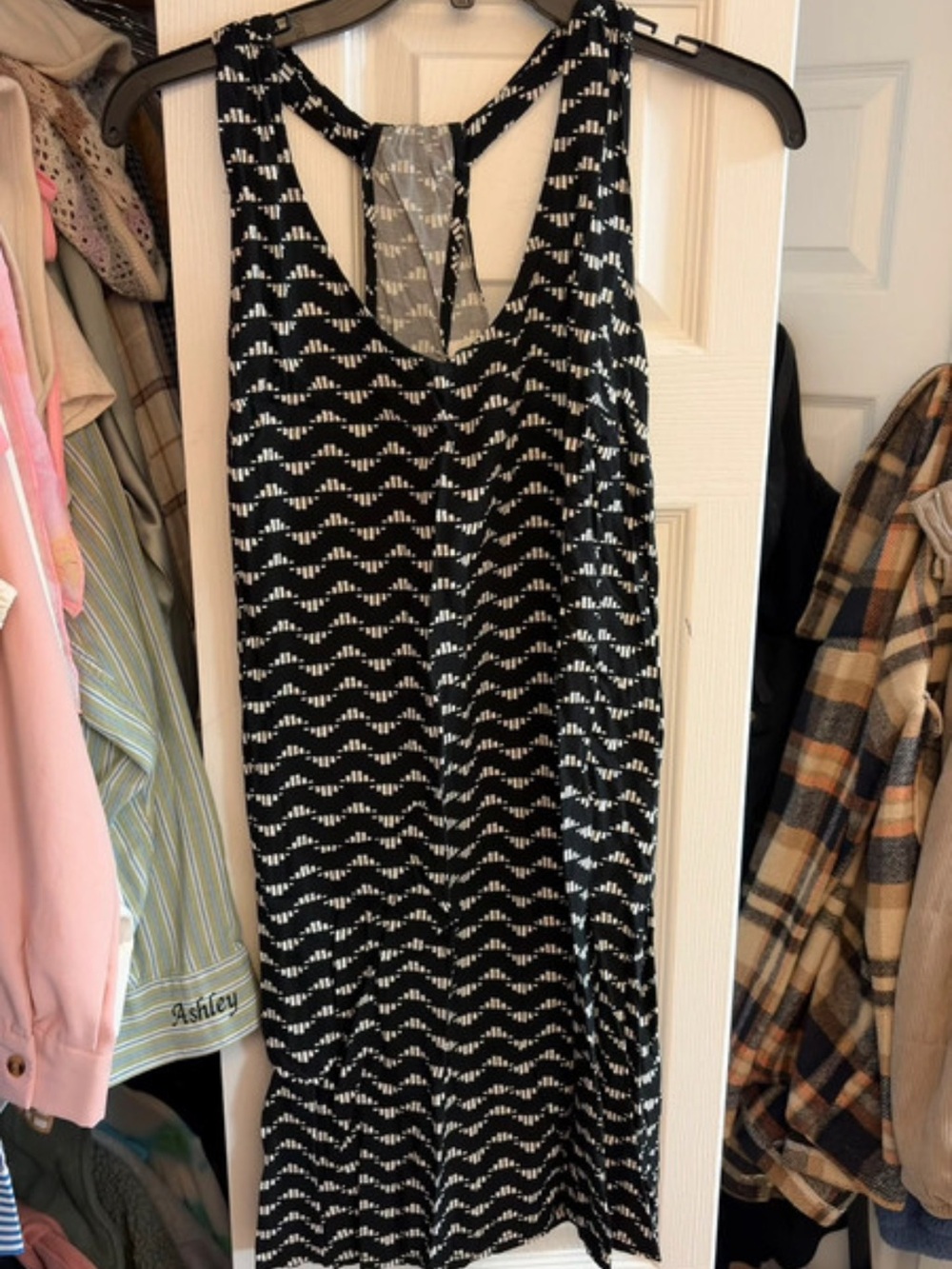 Old Navy Black and White Patterned Tank Dress